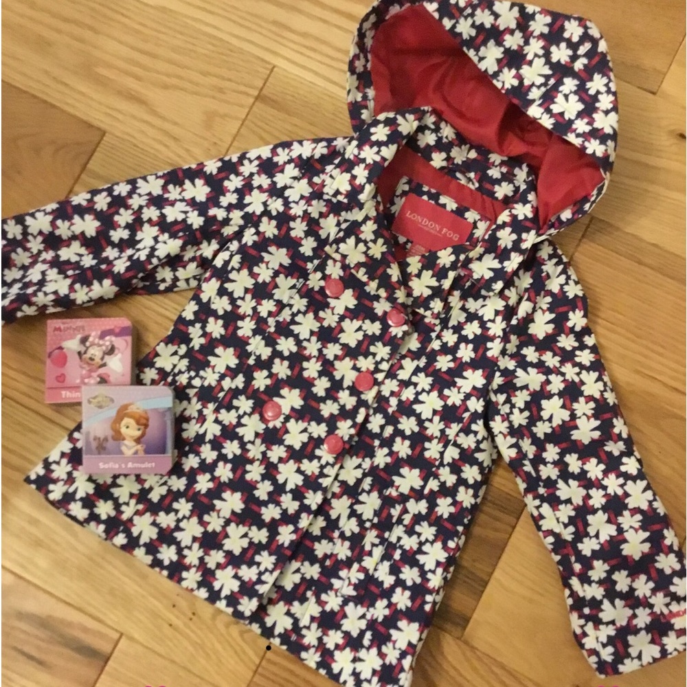 London Floral Easter Jacket Coat with Hood Toddler Girls - Picture 2 of 4